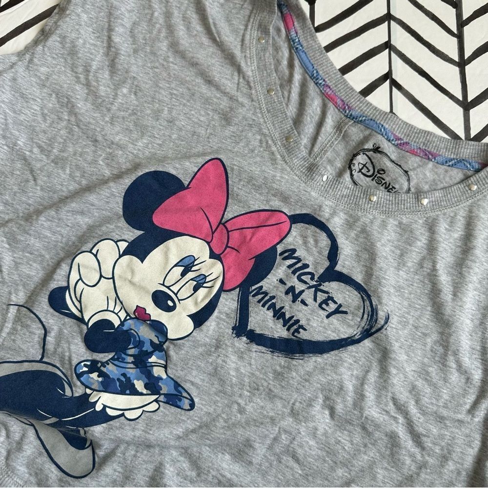 Disney Girl's Size XL Gray Minnie Tunic Short Sleeve Top
